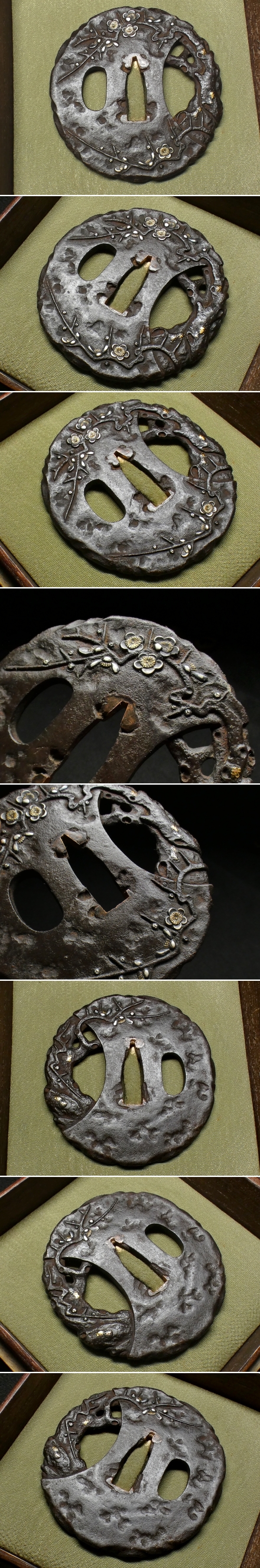 不世出の逸品 三顧礼図 無銘鉄元堂派 小柄 鉄地容彫金